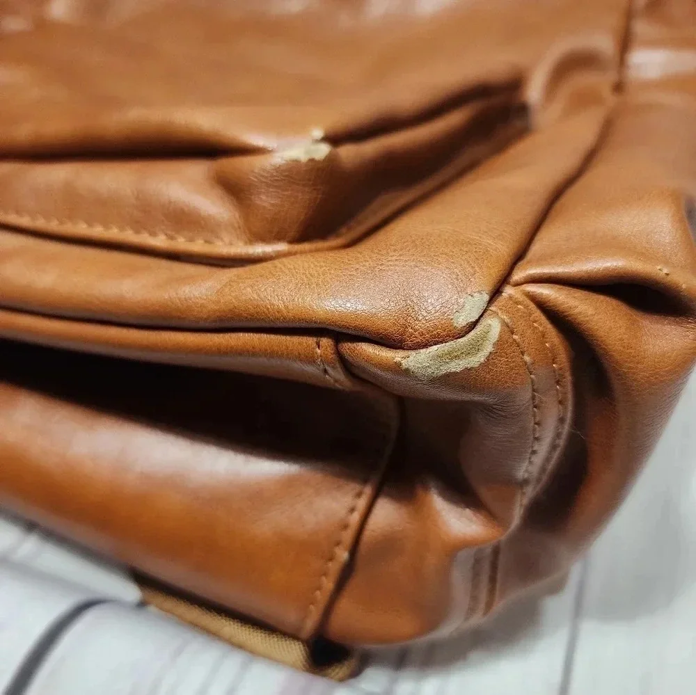 Milkmaid Goods Brooklyn Backpack in Cognac with Hattie Interior